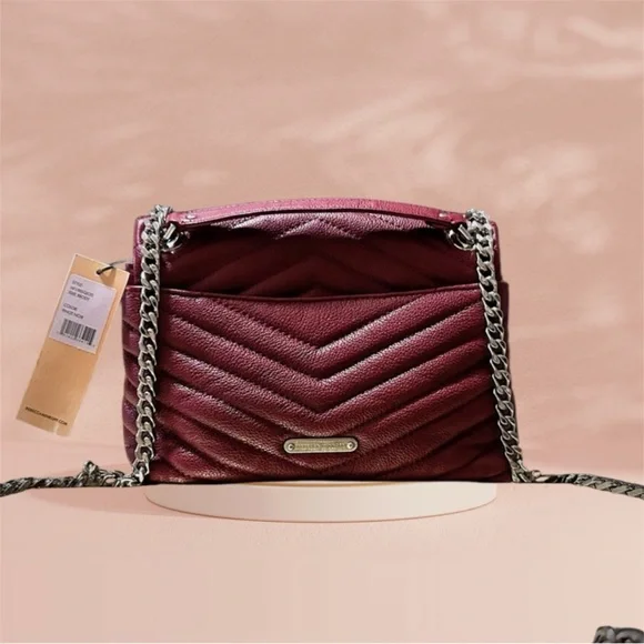 Rebecca Minkoff Burgundy Chevron Shoulder Bag crossbody bag - Picture 4 of 16
